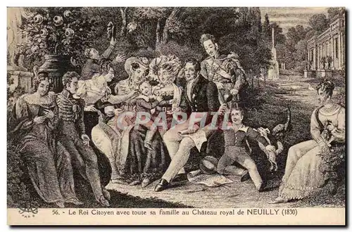 Ansichtskarte AK Histoire le roi citoyen avec toute sa famille au chateau royal de Neuilly (1830)