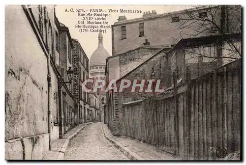 Paris (18eme) Ansichtskarte AK Vieux Montmartre Rue Ste Rustique