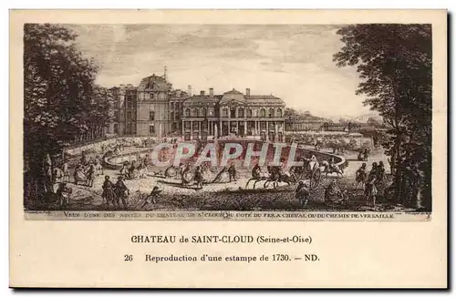 Cartes postales Histoire Chateau de Saint Cloud Estampe de 1730