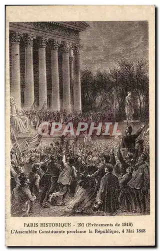 Cartes postales Histoire Paris historique Evenements de 1848 L&#39assemblee constituante proclame la Republique