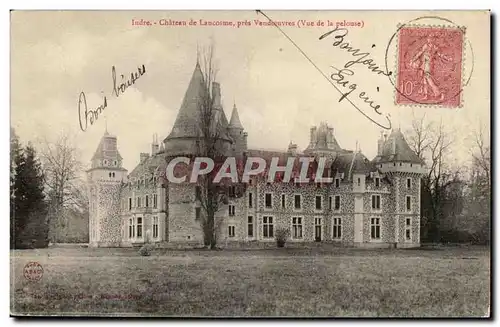 Cartes postales Chateau de Lancosme pres Vendoeuvres (vue de la pelouse)