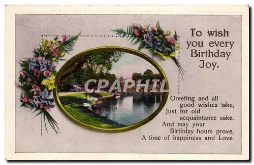 Cartes postales Fantaisie Voeux To wish you ervery birthday joy Anniversaire