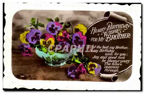 Cartes postales Fantaisie Voeux Happy birthday for my brother Anniversaire