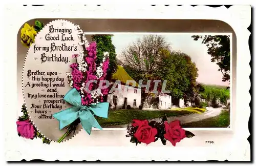 Cartes postales Fantaisie Voeux Happy birthday for my brother Anniversaire