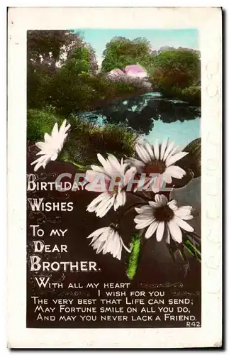 Cartes postales Fantaisie Voeux birthday wishes to my dear brother anniversaire