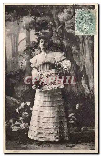 Cartes postales Fantaisie Femme Bonne annee