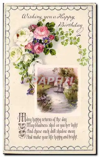 Cartes postales Fantaisie Wishing you a happy birthday anniversaire