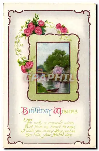 Cartes postales Fantaisie Fondest wishes Birthday Anniversaire