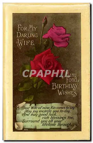 Cartes postales Fantaisie For my darling wife Birthday wishes