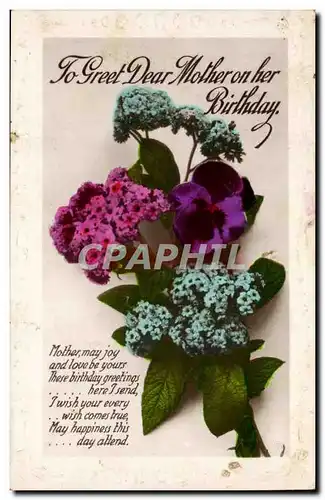 Fantaisie Cartes postales To greet dear mother on her birthday anniversaire fleurs