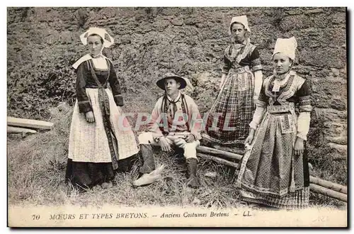 Cartes postales Moeurs et types bretons Anciens costumes bretons (Bretagne folklore) TOP
