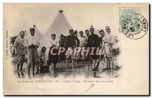 Ansichtskarte AK Loiret le camp de Cercottes Apres l&#39orage Facheux bain de pieds (militaria)