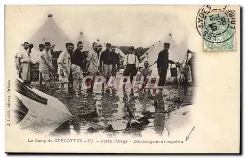 Ansichtskarte AK Loiret CAmp de CErcottes Apres l&#39orage Demenagement imprevu (militaria) TOP