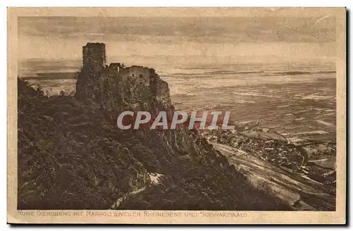 Cartes postales Ruine Giersberg mit Rappoltsweiler Rheinebene und Schwarawald