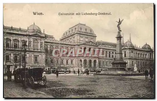 autriche Austria Wien Vienne Ansichtskarte AK Uuniversitat mit Liedenberg Denkmal