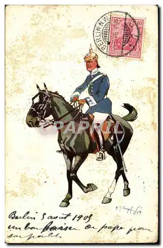 Allemagne Cartes postales Cavalier Hussard Militaria