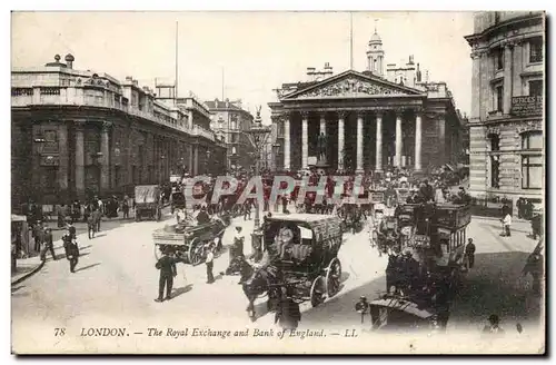 Grande Bretagne London Cartes postales Th Royal Exchange (Bourse) and Bank of England