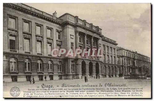 Belgique Liege Cartes postales Batiments centraux de l'universite (university)