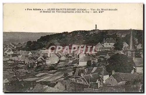 Ansichtskarte AK Pro Alesia Alise Sainte Reine Vue du Mont Auxois et statue de Vercingetorix