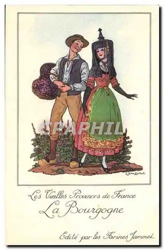 Cartes postales Les vieilles provinces de France La Bourgogne Farines Jammet ilus Jean Droit