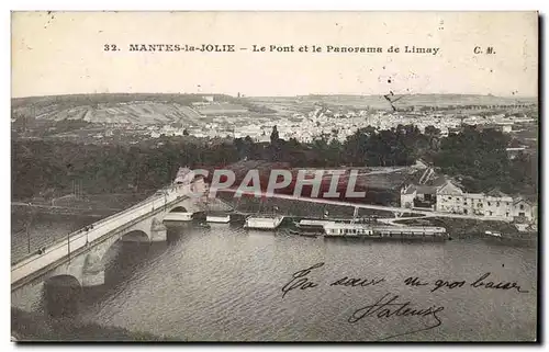 Mantes la Jolie Ansichtskarte AK Le pont et le panorama de Limay