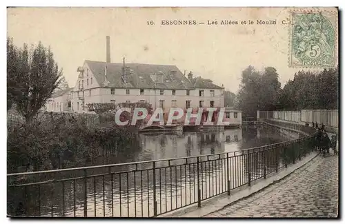 Essonnes Cartes postales Les allees et le moulin