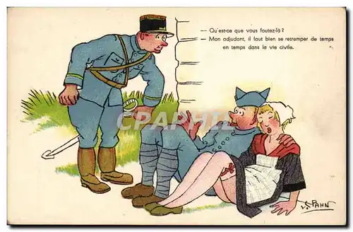 Cartes postales Illustrateur Qu&#39est ce cous fouttez la ? Mon adjudant (miitaire militaria)