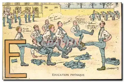 Cartes postales Illustrateur E Education physique (miitaire militaria)