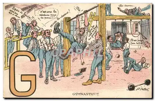 Cartes postales Illustrateur G Gymnastique (miitaire militaria)