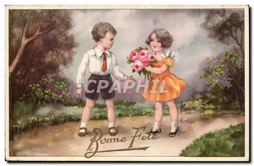 Cartes postales Enfants Bonne fete