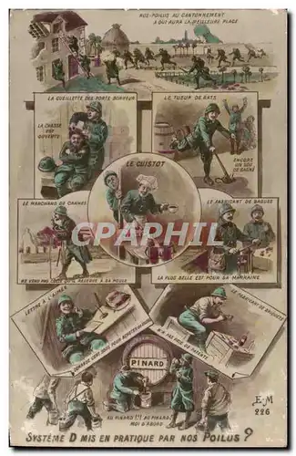 Cartes postales Humour System D mis en pratique par nos poilus ? militaire militaria