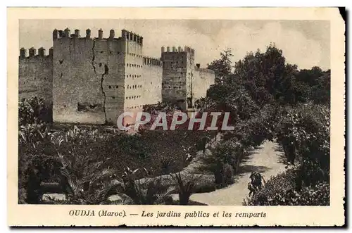 Maroc Oudjda Ansichtskarte AK les jardins publics et les remparts