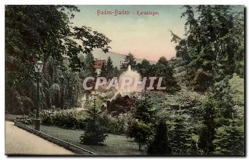 Allemagne Baden Baden Cartes postales Kuranlagen