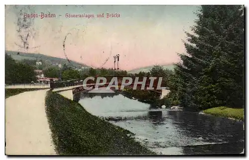 Allemagne Baden Baden Cartes postales Gonneranlagen und Brucke