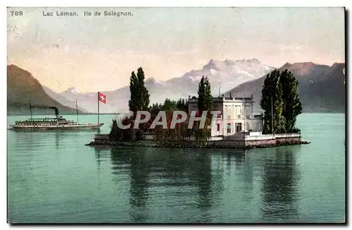 Suisse Ansichtskarte AK LAc Leman ile de Salagnon