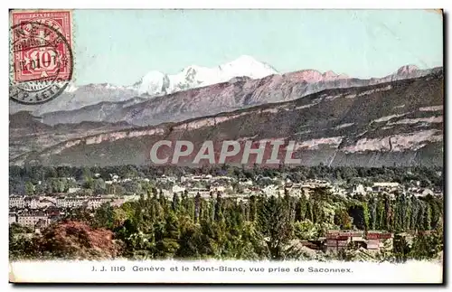 Suisse Geneve Cartes postales le Mont Blanc vue prise de SAconnex