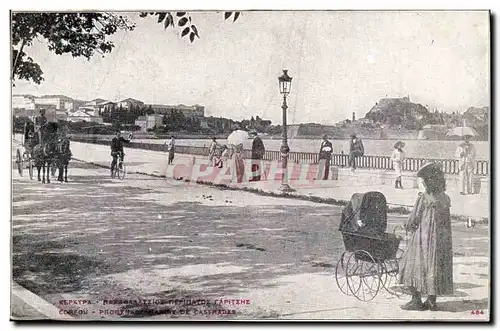 Corfou Cartes postales Promenade marine de CAstrades Greece Grece