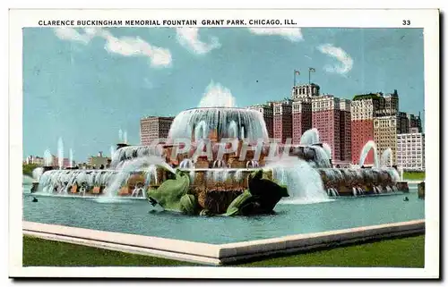 Etats Unis Cartes postales CLarence Buckingham Memorial Fountain Grant PArk Chicago Illinois