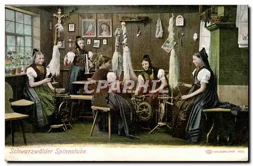 Cartes postales Schwarzwalder Spinnstube Metiers a tisser Allemagne