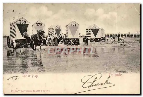 Belgique Ostende Ansichtskarte AK Sur la plage t