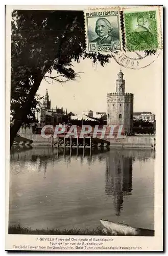 Espagne Espana Spain Sevilla Cartes postales Toiur de l&#39or vu de Guacalquivir