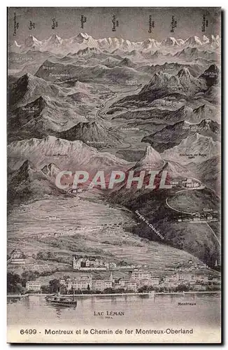 Suisse Cartes postales Montreux et le chemin de fer de Montreux Oberland