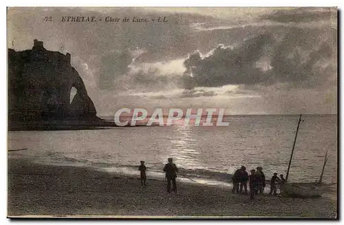 Etretat Ansichtskarte AK Clair de lune (bateau)