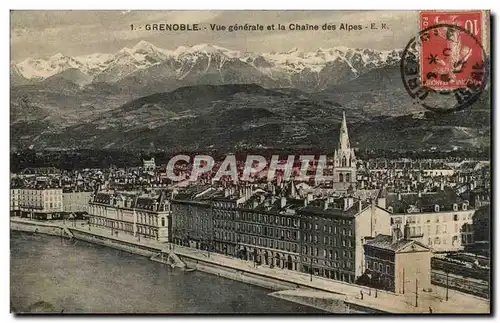 Grenoble Ansichtskarte AK Vue generale et la chaine des Alpes