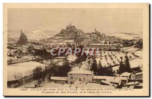 Le Puy Cartes postales Sous la niege Vue generale prise d'Espaly Mont Brunelet CEvennes