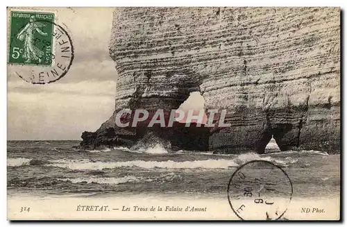 Etretat Cartes postales Laes trous de la falaise d&#39Amont