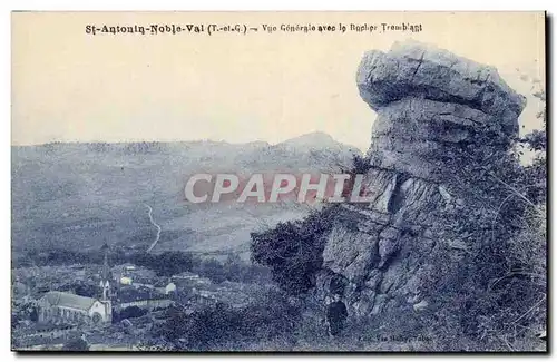 St Antonin Noble Val Cartes postales Vue generale avec le rocher Tremblant