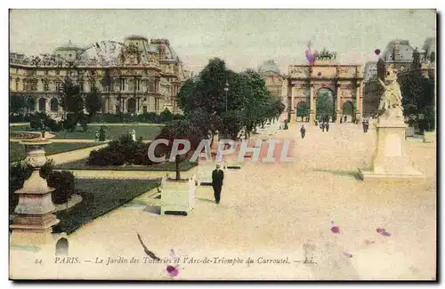 Paris (1er) Ansichtskarte AK Le jardin des Tuileries et l&#39arc de triomphe du Carroussel