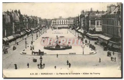 Bordeaux Cartes postales La place de la comedie Allee de Tourny