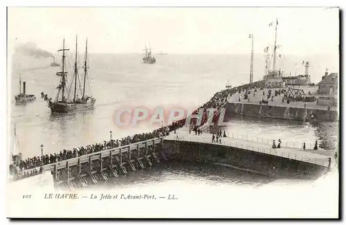 Le Havre Ansichtskarte AK La jetee et l&#39abvant port (baetau boat ship)
